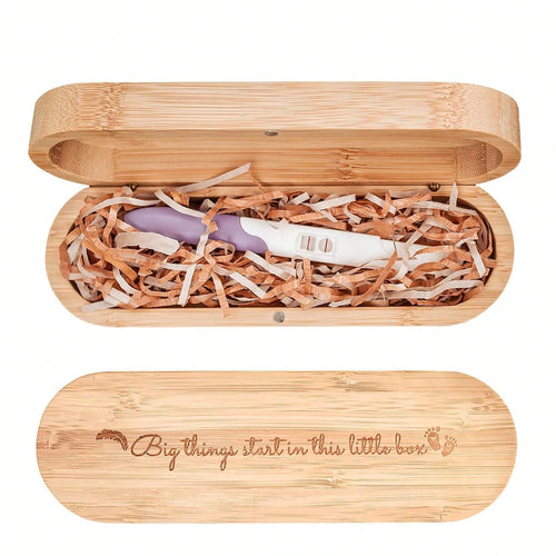 Pregnancy Annoucement Pregnancy Test Keepsake Box Baby Reveal To Husband Surprise Announcement Gift Bamboo Annoucement Gifts With Raffia Baby Annoucement Gifts Box