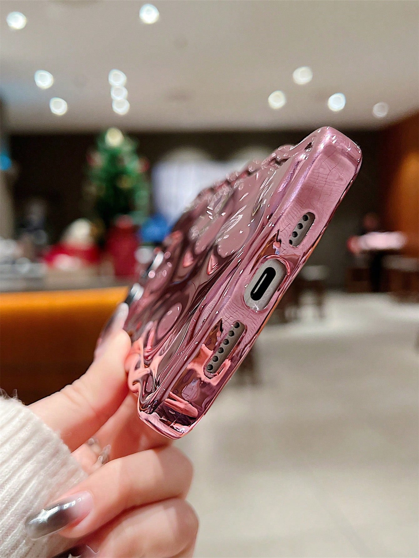 Premium Electroplated Floral Meteorite Texture Silver Color Phone Case For Apple 16/16 Pro/16 Pro Max/16 Plus/16e