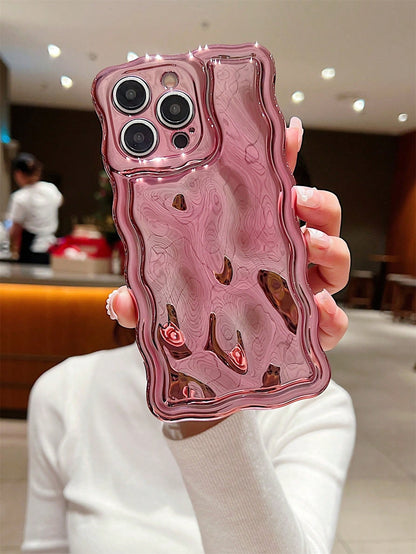 Premium Electroplated Floral Meteorite Texture Silver Color Phone Case For Apple 16/16 Pro/16 Pro Max/16 Plus/16e