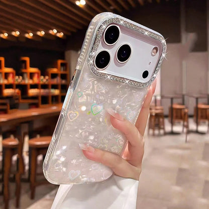 Premium Rhinestone Decor Bright White Heart Phone Case Compatible With IPhone 17 Pro Max/17 Pro/17 Air/17/16 Pro Max/16/16 Pro/16 Plus/15/15 Pro Max/15 Pro/15 Plus/11/12/13/14 Pro Max/11 Pro/11 Pro Ma