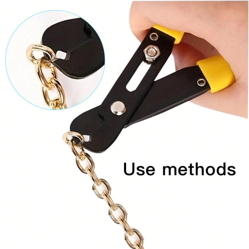 Professional Jewelry Chain Pliers – Manual Riveted Tool For Opening/Closing Chains| Adjustable Toothless Clamp & Built-In Cutter| DIY Installation & Modification For Necklaces & Bracelets (Ergonomic
