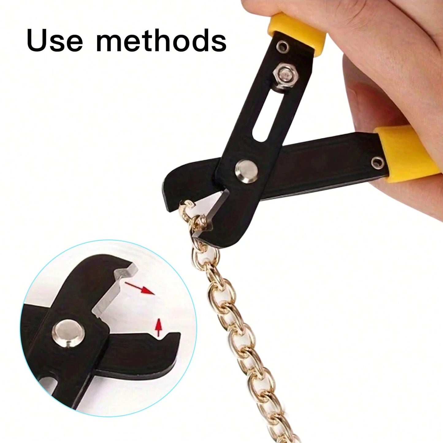 Professional Jewelry Chain Pliers – Manual Riveted Tool For Opening/Closing Chains| Adjustable Toothless Clamp & Built-In Cutter| DIY Installation & Modification For Necklaces & Bracelets (Ergonomic