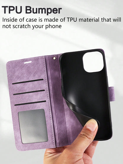 PU Leather Phone Case For IP 17 Air E 16 15 14 13 12 11 Pro 8 7 SE 5G With Card Holder, Wallet Case For Galaxy A57 A37 A27 A17 A07 A56 A36 A26 A16 A16 A55 A35 A25 A15 A05 A54 A34 A24 A14 A04 A04E A73