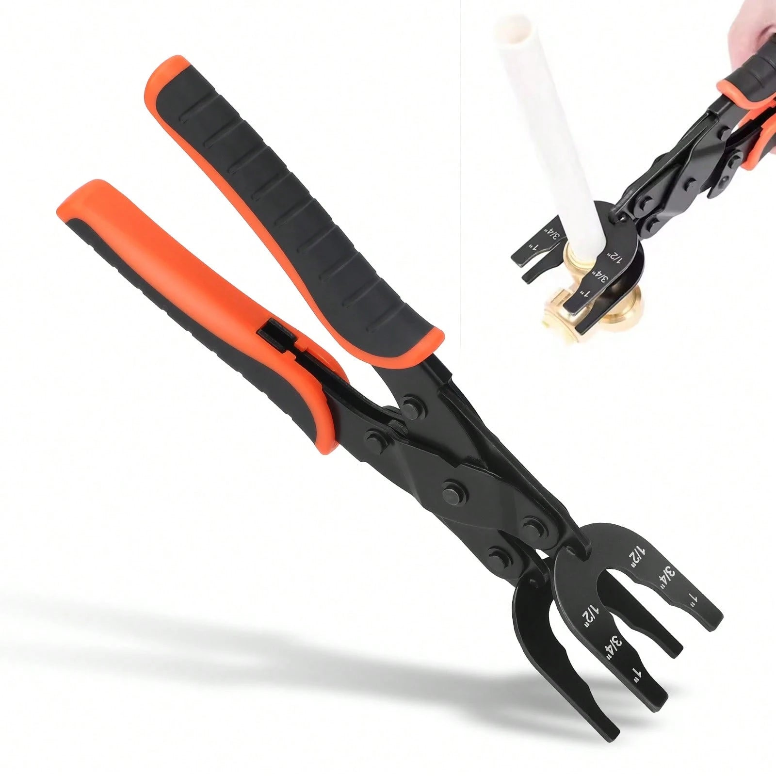 Push Fit Disconnect Tong Tool, 1/2", 3/4", 1" Multi-Size Plumbing Disconnect Pliers, Anti-Deformation Pipe Removal Plier For Pex PVC Pipe, Push To Connect Fittings Disconnect Tong Tool