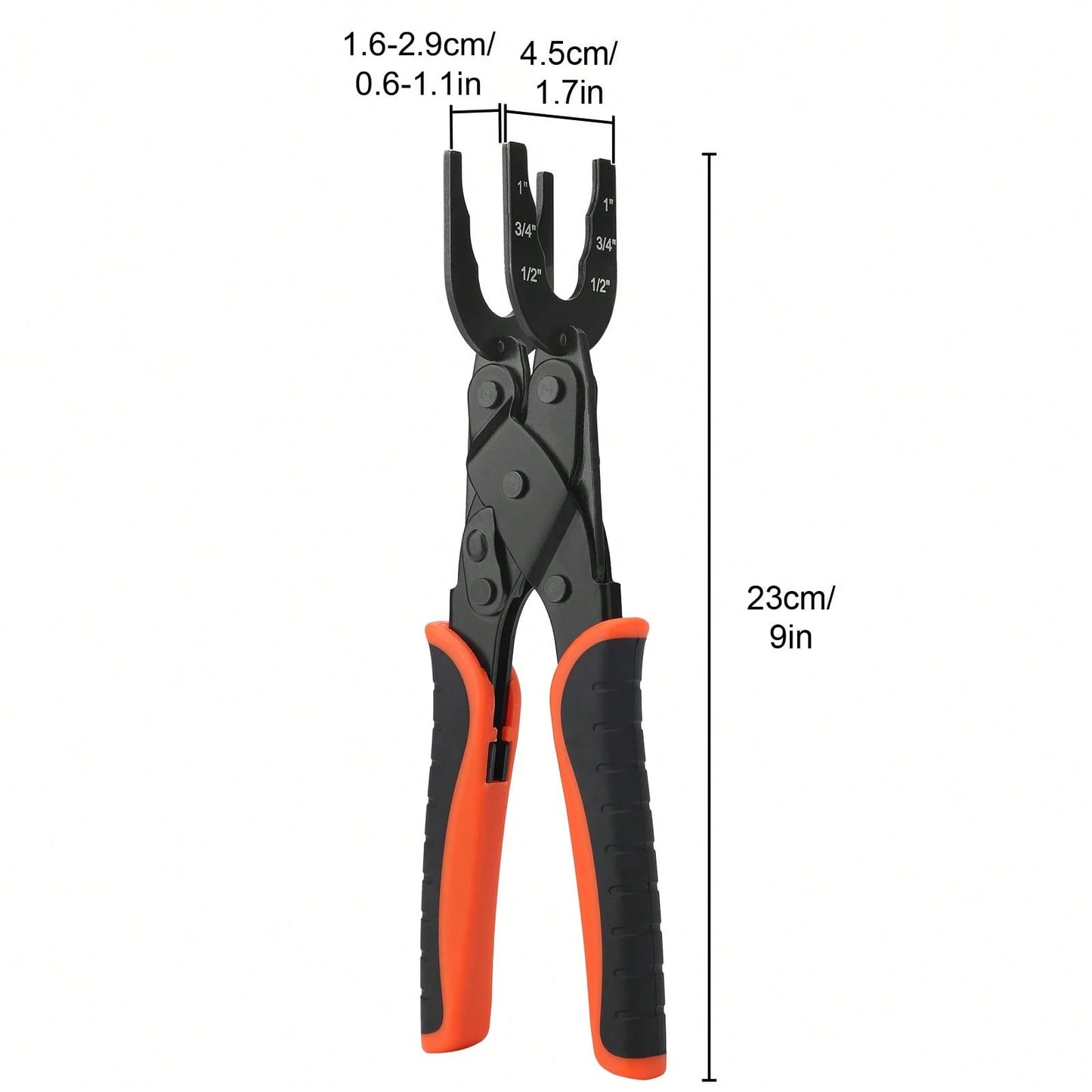 Push Fit Disconnect Tong Tool, 1/2", 3/4", 1" Multi-Size Plumbing Disconnect Pliers, Anti-Deformation Pipe Removal Plier For Pex PVC Pipe, Push To Connect Fittings Disconnect Tong Tool
