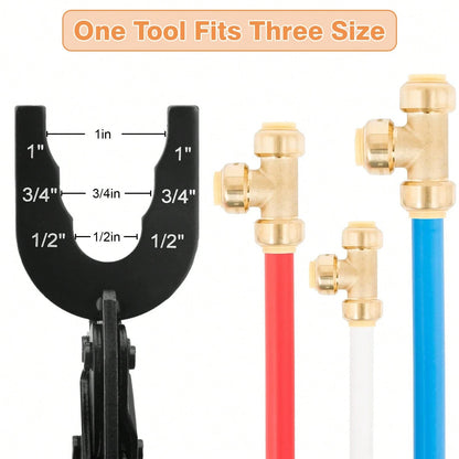 Push Fit Disconnect Tong Tool, 1/2", 3/4", 1" Multi-Size Plumbing Disconnect Pliers, Anti-Deformation Pipe Removal Plier For Pex PVC Pipe, Push To Connect Fittings Disconnect Tong Tool