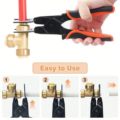Push Fit Disconnect Tong Tool, 1/2", 3/4", 1" Multi-Size Plumbing Disconnect Pliers, Anti-Deformation Pipe Removal Plier For Pex PVC Pipe, Push To Connect Fittings Disconnect Tong Tool