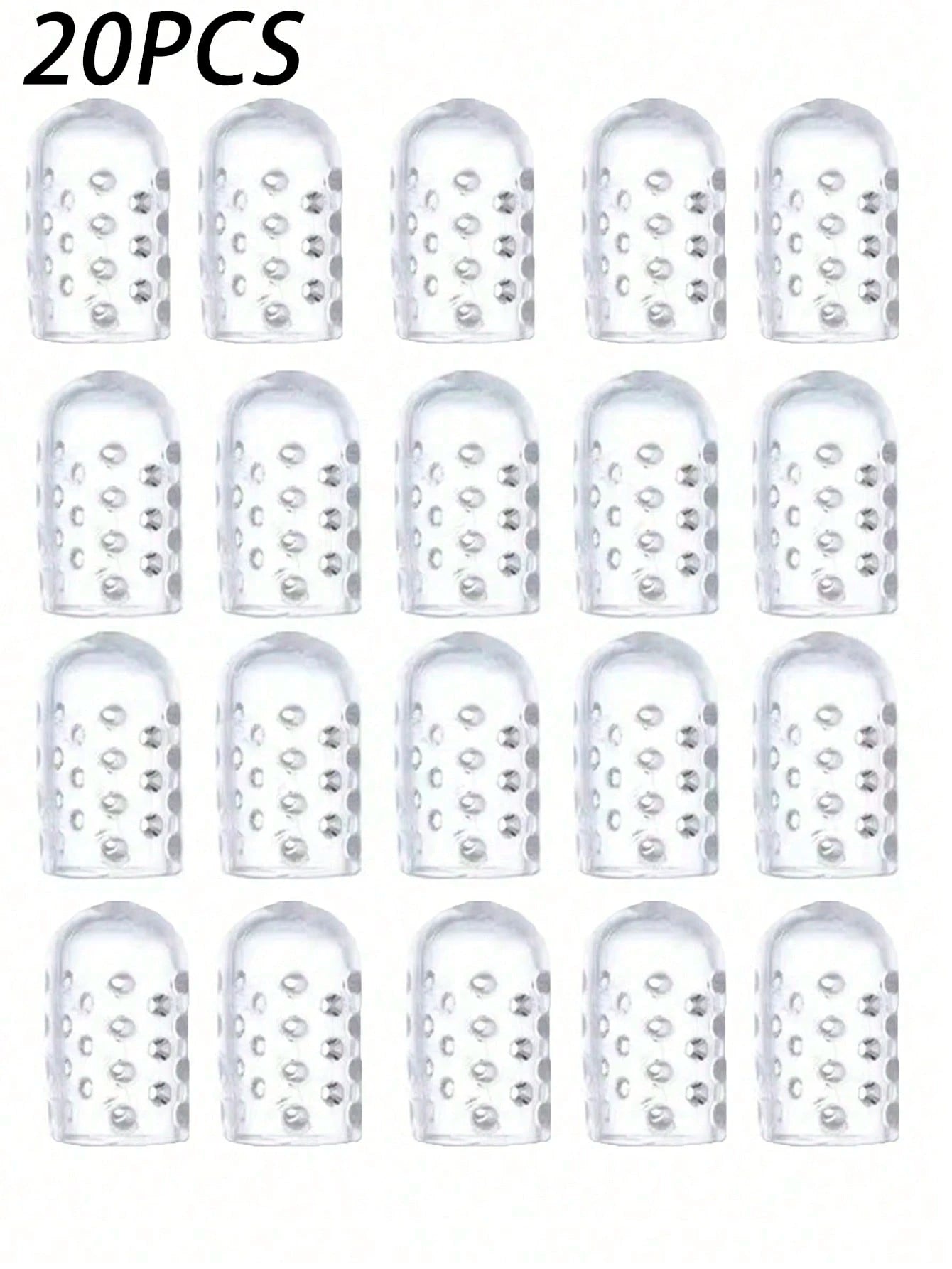 QKC 20pcs Anti-Wear Anti-Pain Silicone Shoe Toe Caps, Suitable For Women's High Heels, Women's Shallow Shoes And Men's Sports Shoes, Summer Daily Wear, Shoe Accessories