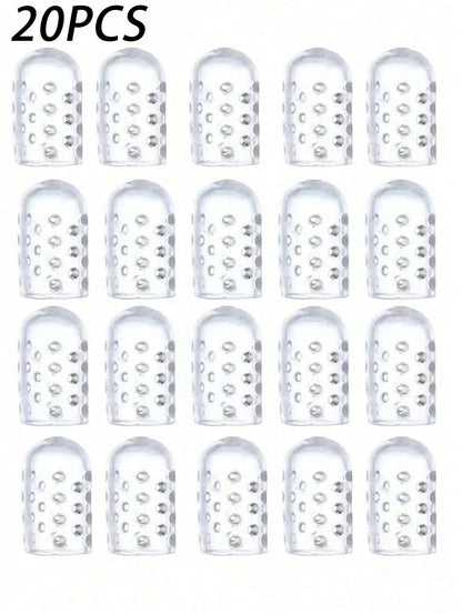 QKC 20pcs Anti-Wear Anti-Pain Silicone Shoe Toe Caps, Suitable For Women's High Heels, Women's Shallow Shoes And Men's Sports Shoes, Summer Daily Wear, Shoe Accessories