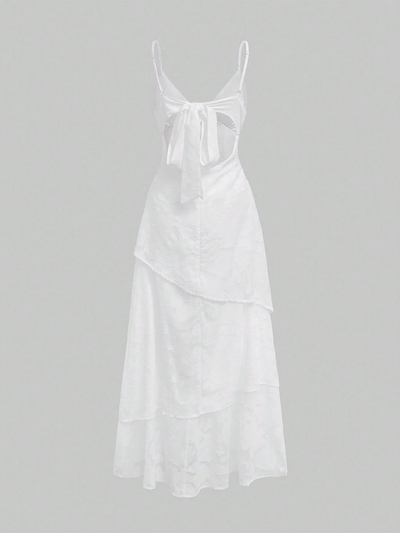 QUNGIGU Women's Spaghetti Strap Long Dress Elegant Layered Tiered Summer Outfit, Suitable For Wedding Party Graduation Date