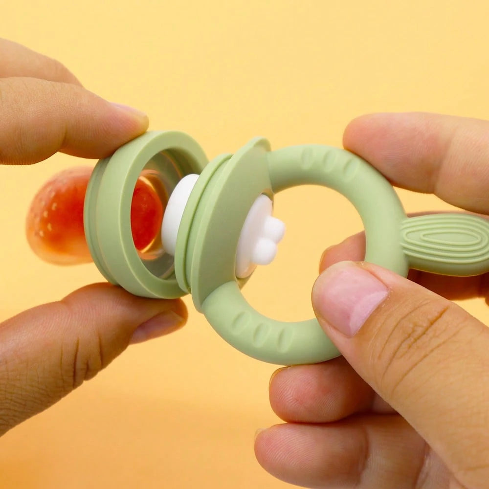 Rabbit Nibble Fruit & Vegetable Teethers Feeding Pacifier, With 3 Extra Nibble Bags In S, M, L Sizes (Size M Included In Nibble Set)