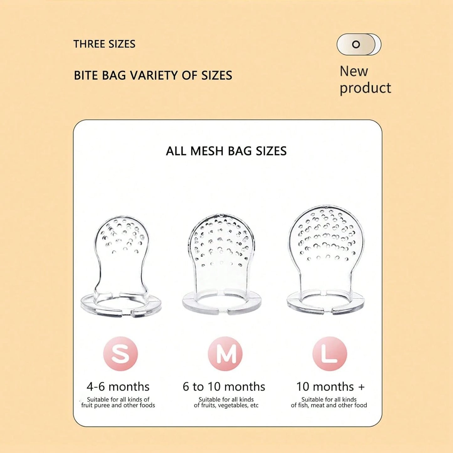 Rabbit Nibble Fruit & Vegetable Teethers Feeding Pacifier, With 3 Extra Nibble Bags In S, M, L Sizes (Size M Included In Nibble Set)