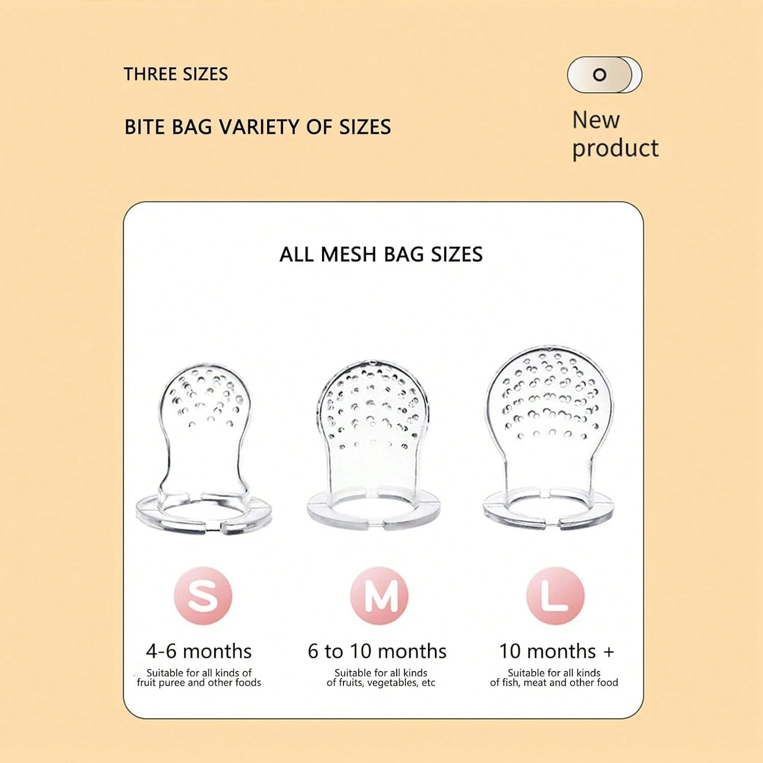 Rabbit Nibble Fruit & Vegetable Teethers Feeding Pacifier, With 3 Extra Nibble Bags In S, M, L Sizes (Size M Included In Nibble Set)