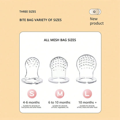 Rabbit Nibble Fruit & Vegetable Teethers Feeding Pacifier, With 3 Extra Nibble Bags In S, M, L Sizes (Size M Included In Nibble Set)