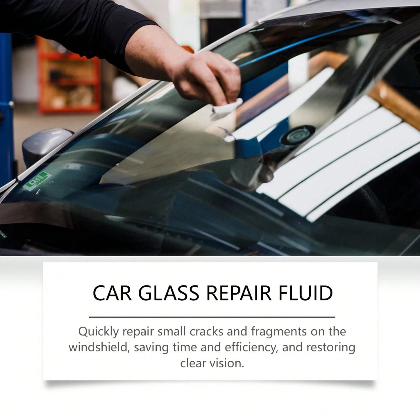 rayhong 50ml Car Glass Scratch Repair Fluid – Nano Polishing Compound Improves Glass Clarity, Reduces Wiper Marks Water Spots, Gentle Care For Windshield Mirror Side Windows, DIY Tool Fits All Sedans