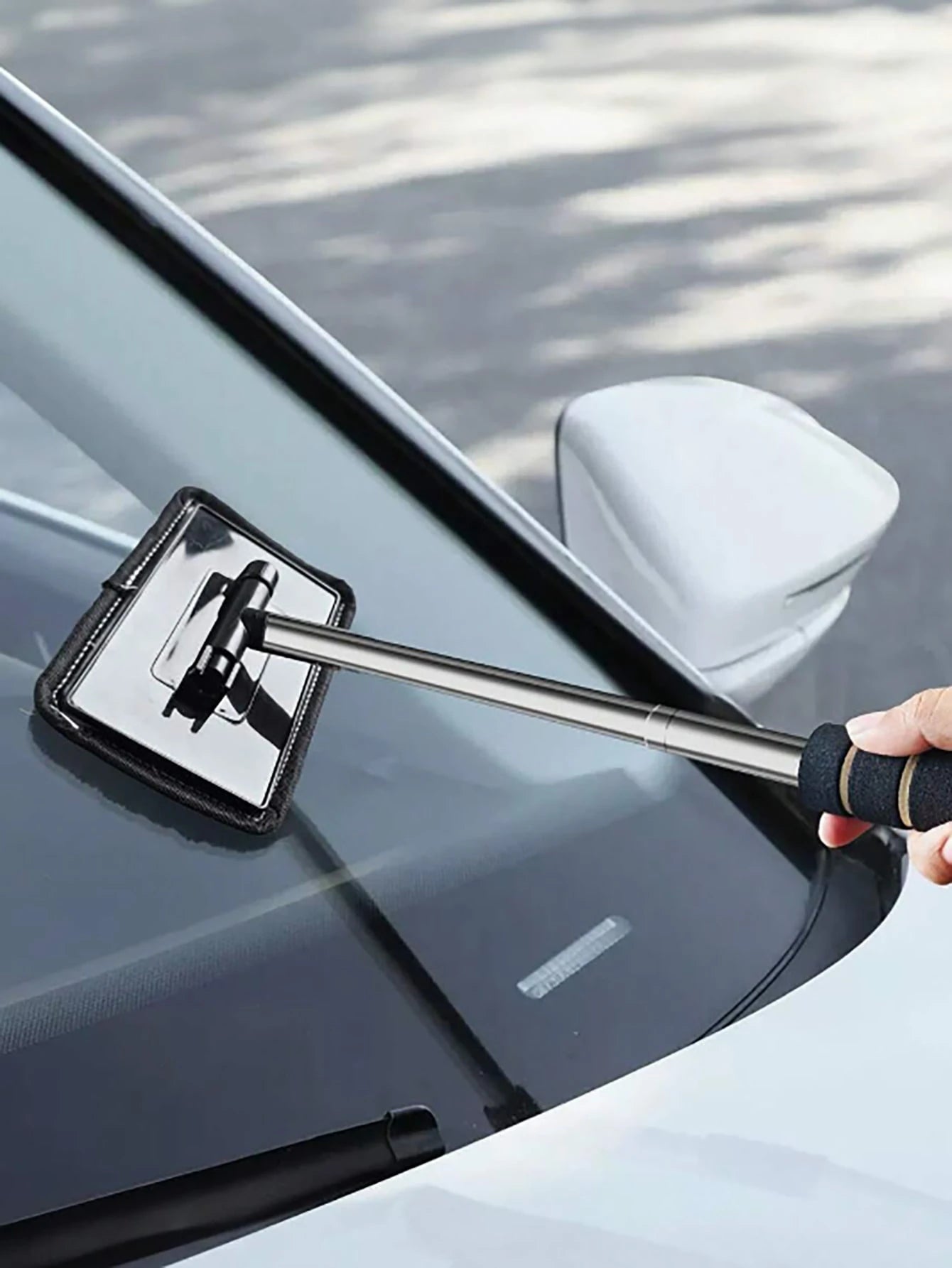 rayhong Windshield Cleaning Tools, Ultra-Fine Microfiber Cloth Car Glass Cleaning Brush With Detachable Handle, Car Windshield Squeegee, Car Cleaning Kit