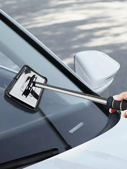 rayhong Windshield Cleaning Tools, Ultra-Fine Microfiber Cloth Car Glass Cleaning Brush With Detachable Handle, Car Windshield Squeegee, Car Cleaning Kit