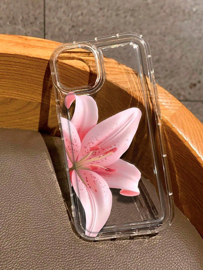 Realistic Pink Lily Mirror Phone Case, Compatible With IPhone 11/12/13/14/15/16/17/17pro/17e/17air/17pro Max And Galaxy/A54/A14/A12/A13/A15/A32/A33/A24/A52S/S20/S21/S22/S23/S24/S23Plus/S24ultra/S25/A1