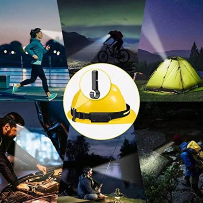 Rechargeable COB LED Head Light 230° Broad Illumination Motion Activated IPX4 Waterproof Portable Foldable Headlamp For Camping Running Repair Work