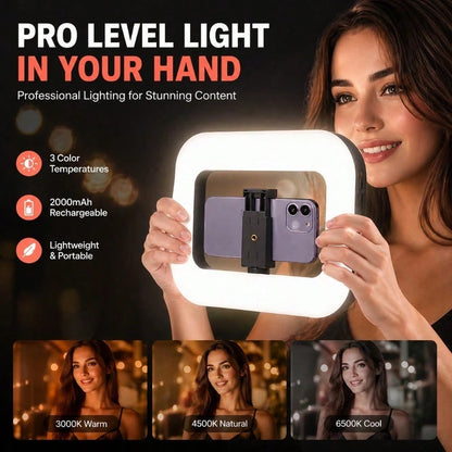 Rechargeable Portable Selfie Ring Light| Battery, 8500K Color Temperature Adjustment, 3 Color Temperature Modes, Suitable For 360-Degree Panoramic Photography, Video Stabilization, Modern Photography