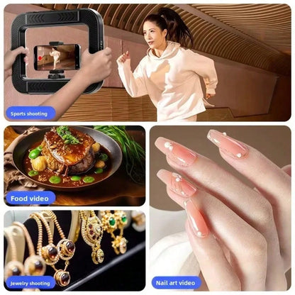 Rechargeable Portable Selfie Ring Light| Battery, 8500K Color Temperature Adjustment, 3 Color Temperature Modes, Suitable For 360-Degree Panoramic Photography, Video Stabilization, Modern Photography