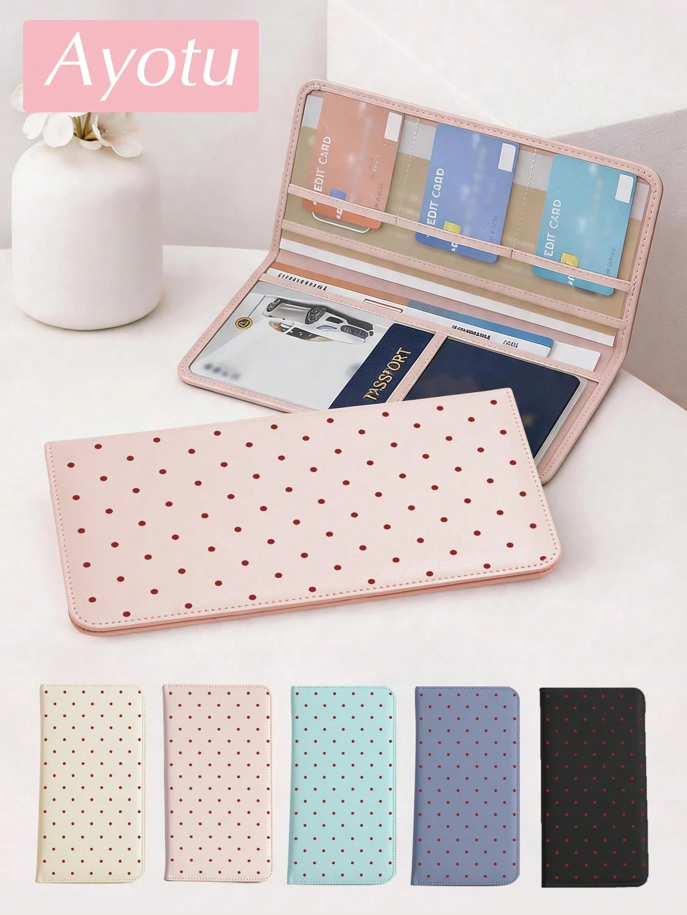 Red Polka Dot Minimalist Car Registration & Insurance Document Organizer, Glove Box Storage Organizer, Suitable For Cars And Trucks, Can Store Important Documents, Driver's License, Passport, Cards, S