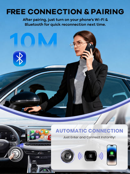 REMAX 2-In-1 Universal Wireless CarPlay & Android Auto; Plug & Play; Fast Stable Connection Compatible With IPhone/Android; Mini & Compact; Car Accessories; Car Stuff