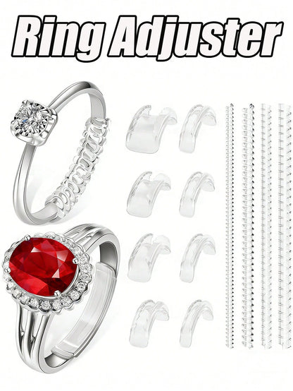 Resin Ring Adjuster, Invisible Ring Sizer Pads, Suitable For Loose Rings, Fits All Finger Sizes. Invisible Ring Sizer Adjuster, Fits Loose Rings- Multiple Finger Sizes Available, Comfortable And Prot