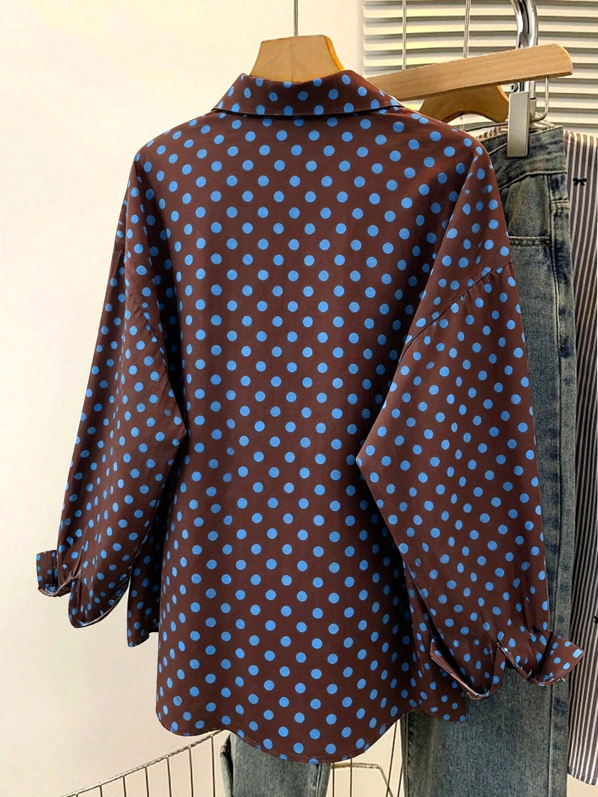 Resyla Casual & Commute Polka Dot Print Long Sleeve Shirt