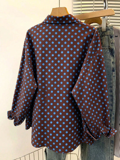 Resyla Casual & Commute Polka Dot Print Long Sleeve Shirt
