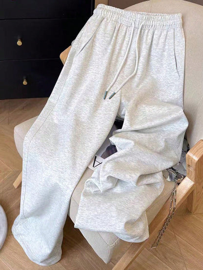 Resyla White Flower Summer Casual Date Watercolor Floral Print Drawstring Wide Leg Pants,Y2K Sweet Girl Colorblock Graffiti Loose Elastic Waist Trousers