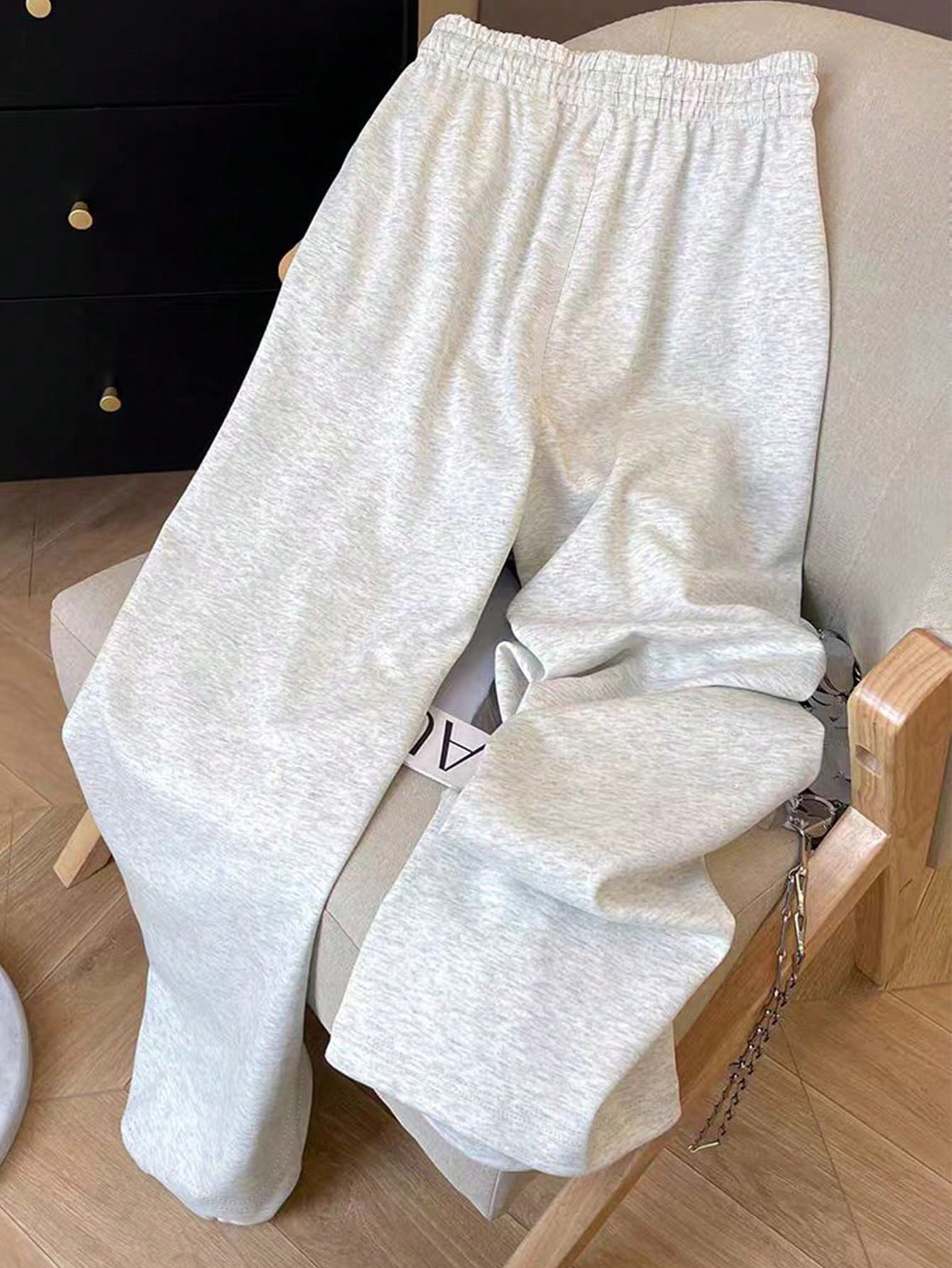Resyla White Flower Summer Casual Date Watercolor Floral Print Drawstring Wide Leg Pants,Y2K Sweet Girl Colorblock Graffiti Loose Elastic Waist Trousers
