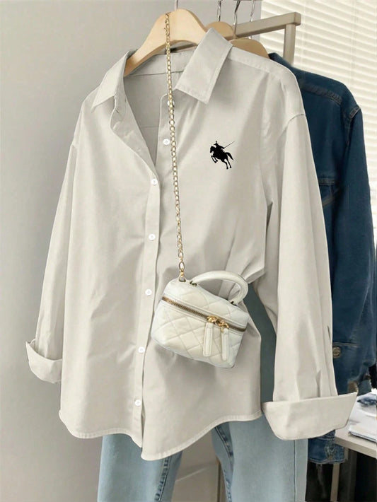 Resyla Women's Casual Loose Fit Long Sleeve Shirt