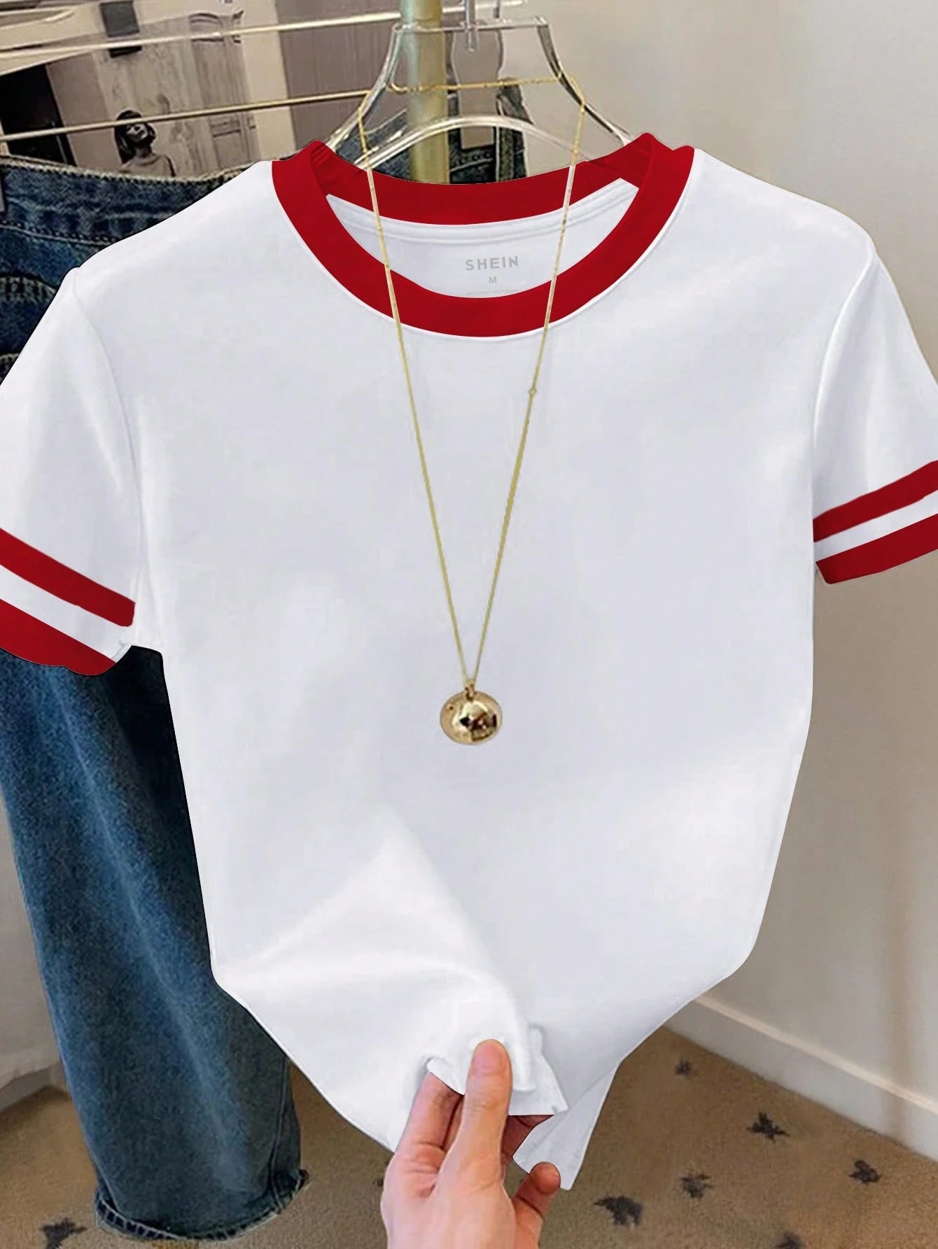 Resyla Women's Color Block Round Neck Short Sleeve Casual Versatile T-Shirt