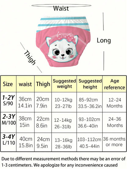 Reusable Baby Potty Training Underwear, Cute Pet Animal Print Washable Toilet Training Shorts, Suitable For Baby Boys And Girls, 3 Pieces Set
