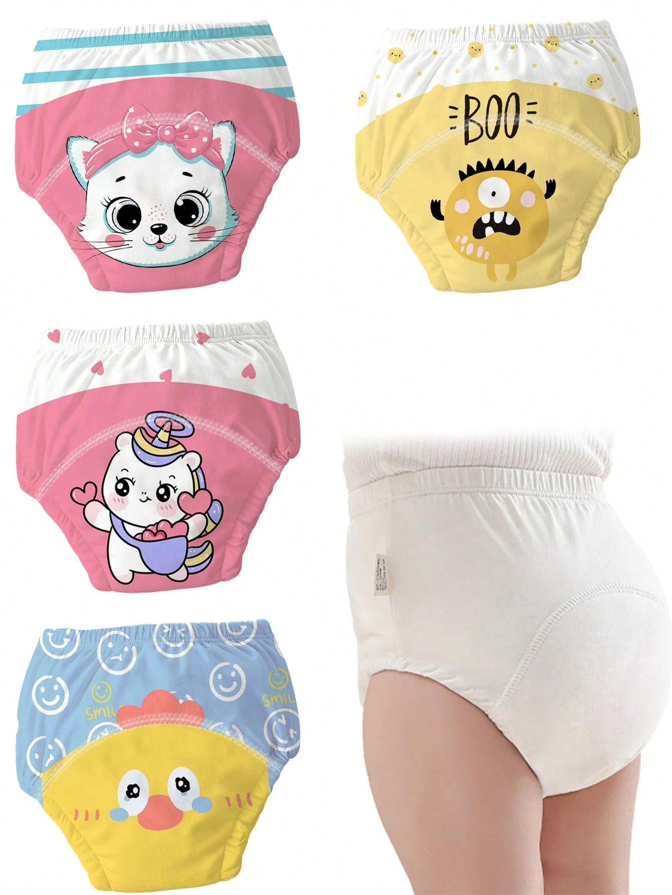 Reusable Baby Potty Training Underwear, Cute Pet Animal Print Washable Toilet Training Shorts, Suitable For Baby Boys And Girls, 3 Pieces Set
