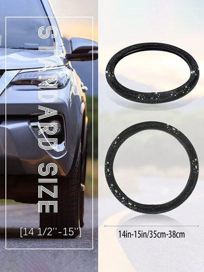 Rhinestone Decor Car Steering Wheel Cover,Car Women Accessories