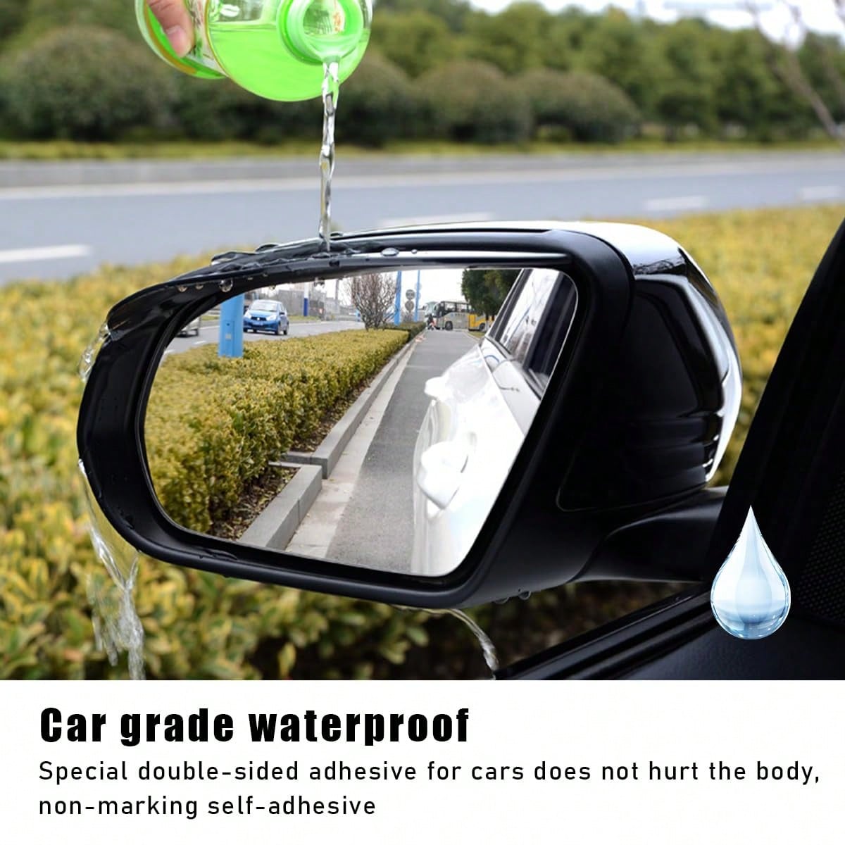 ROJEMXVE 2PCS Car Rear View Mirror Rain Visor Guard, Car Side Mirror Rain Eyebrow, Waterproof Auto Mirror Rain Visor Smoke Guard, Universal For Cars, Truck And SUV