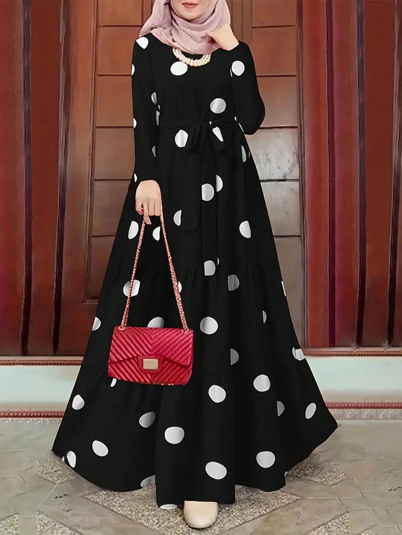 Romantic Polka Dot Ruched Dress Spring Vacation Elegant
