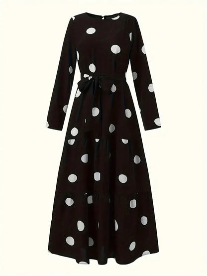 Romantic Polka Dot Ruched Dress Spring Vacation Elegant