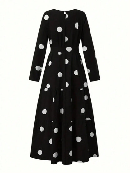 Romantic Polka Dot Ruched Dress Spring Vacation Elegant