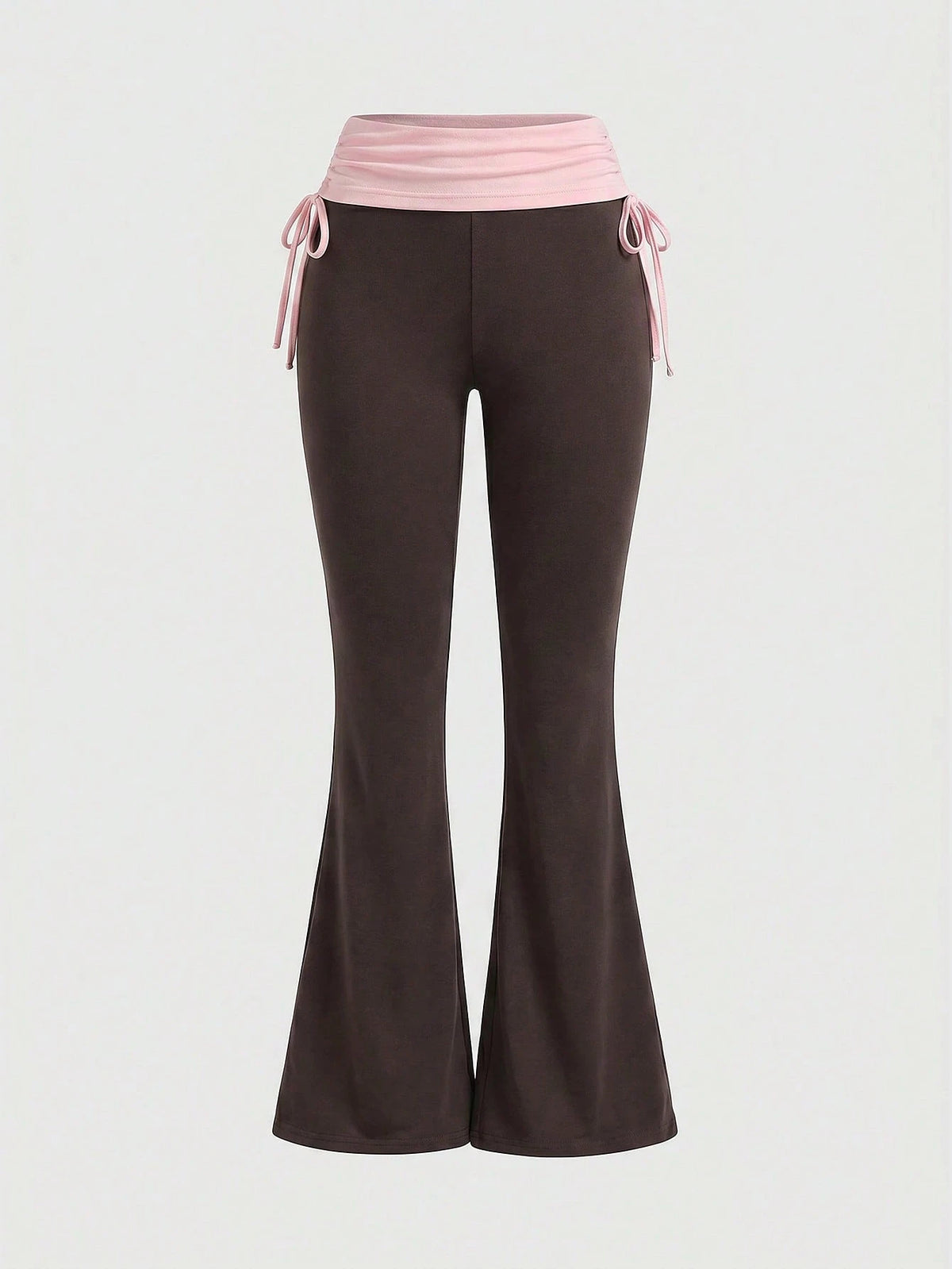 ROMWE Grunge Punk Versatile Black Drawstring Women's Flare Long Pants