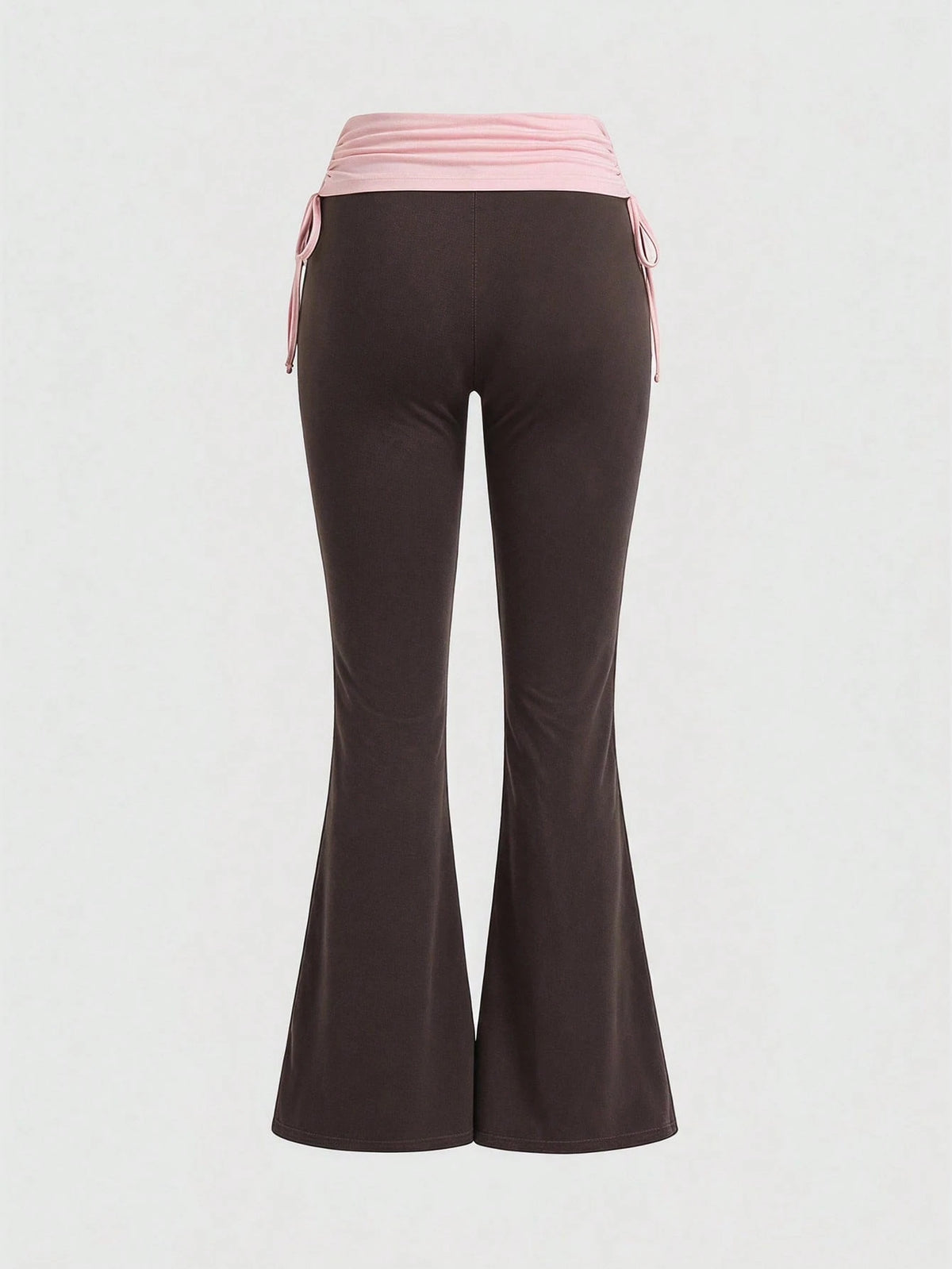 ROMWE Grunge Punk Versatile Black Drawstring Women's Flare Long Pants
