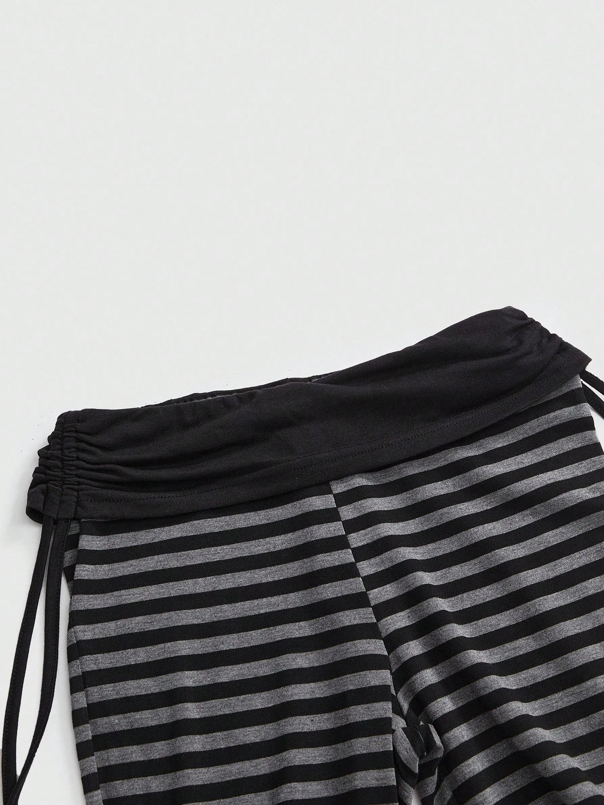 ROMWE Grunge Punk Versatile Black Drawstring Women's Flare Long Pants