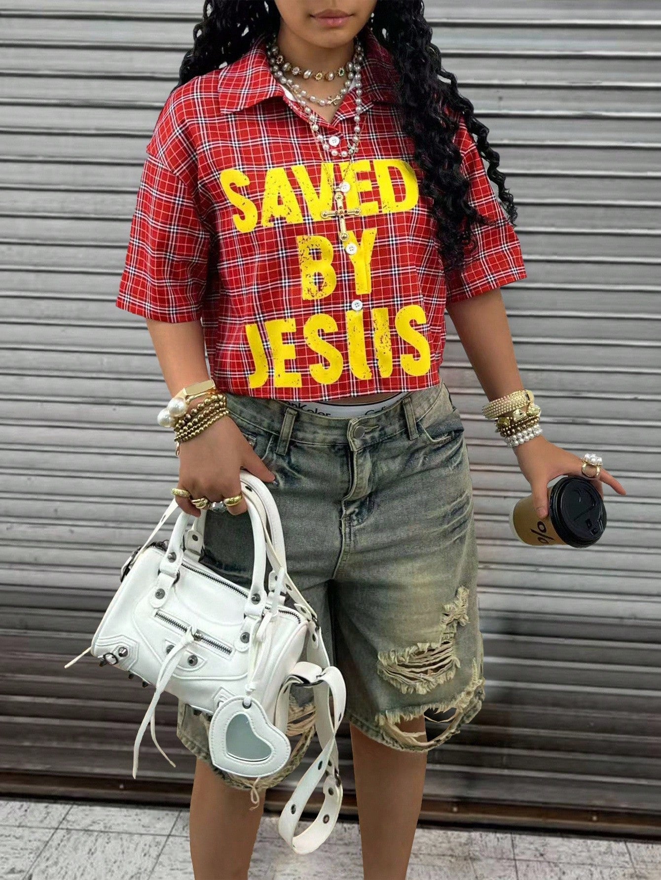 Rovax Plus Size Women Plaid Letter Print Casual Versatile Daily Wear Shirt