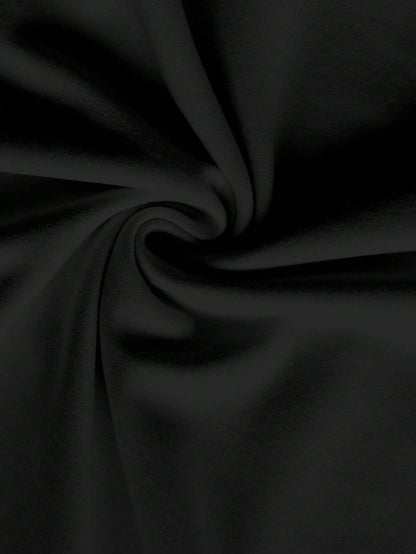 Rusticease Casual Minimalist Style Black Round Neck Double-Layer Ruffle Sleeve Women Shirt, Versatile For Early Autumn