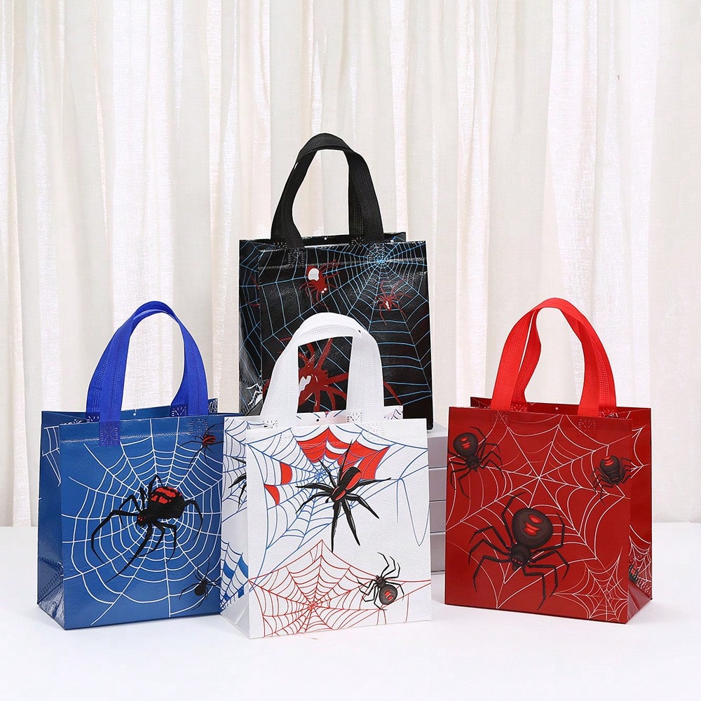 's New Spider-Printed Non-Woven Bag Foldable Shopping Bag Party Party Gift Packaging Bag