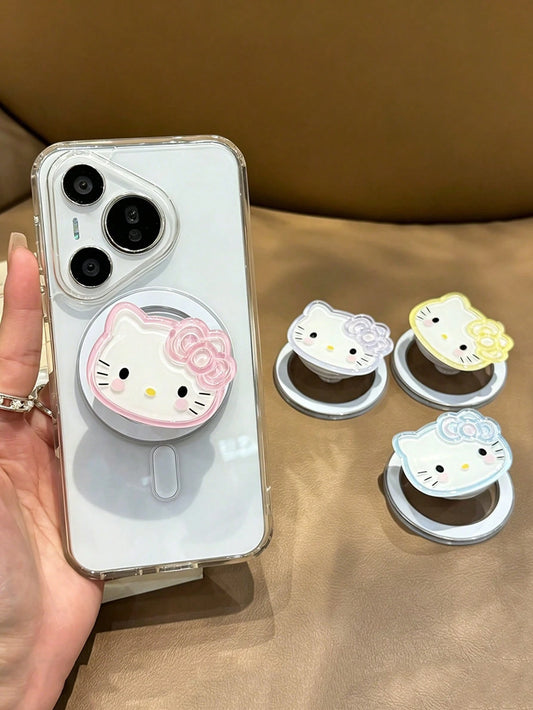 SANRIO Cartoon Kitty Cat Magnetic Phone Stand, Rotatable And Foldable, New Style, Compatible With Magnetic Phone Cases
