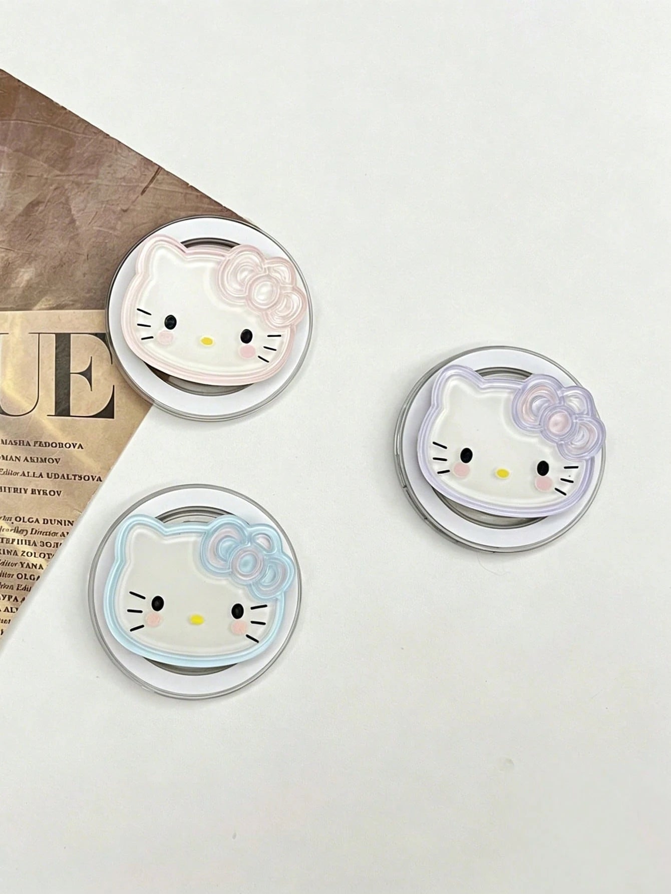 SANRIO Cartoon Kitty Cat Magnetic Phone Stand, Rotatable And Foldable, New Style, Compatible With Magnetic Phone Cases