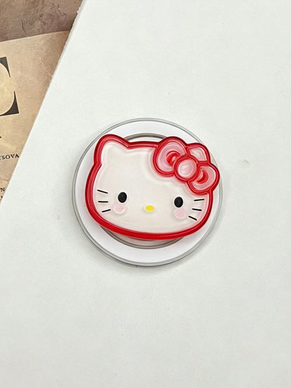SANRIO Cartoon Kitty Cat Magnetic Phone Stand, Rotatable And Foldable, New Style, Compatible With Magnetic Phone Cases